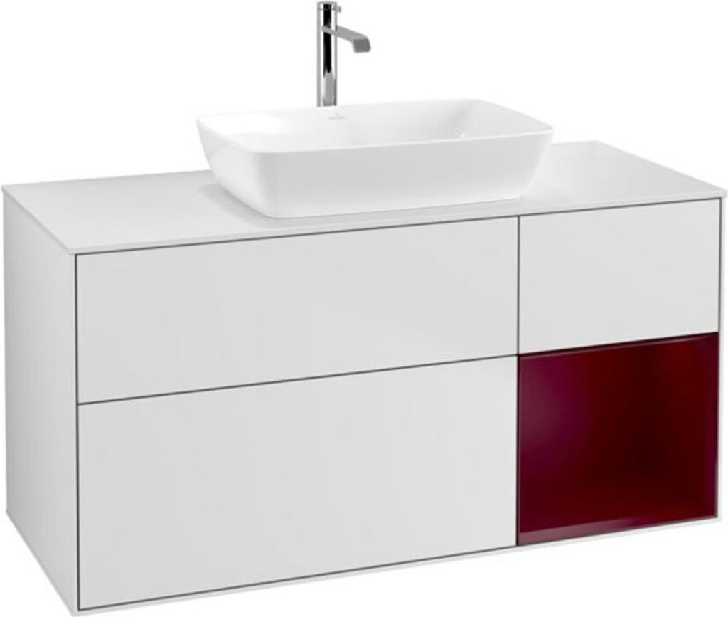 V&B Waschtischunterschrank Wandbeleuchtung Finion 120cm, Pl w m, Reg Peo m Lac, wh. m Lac
