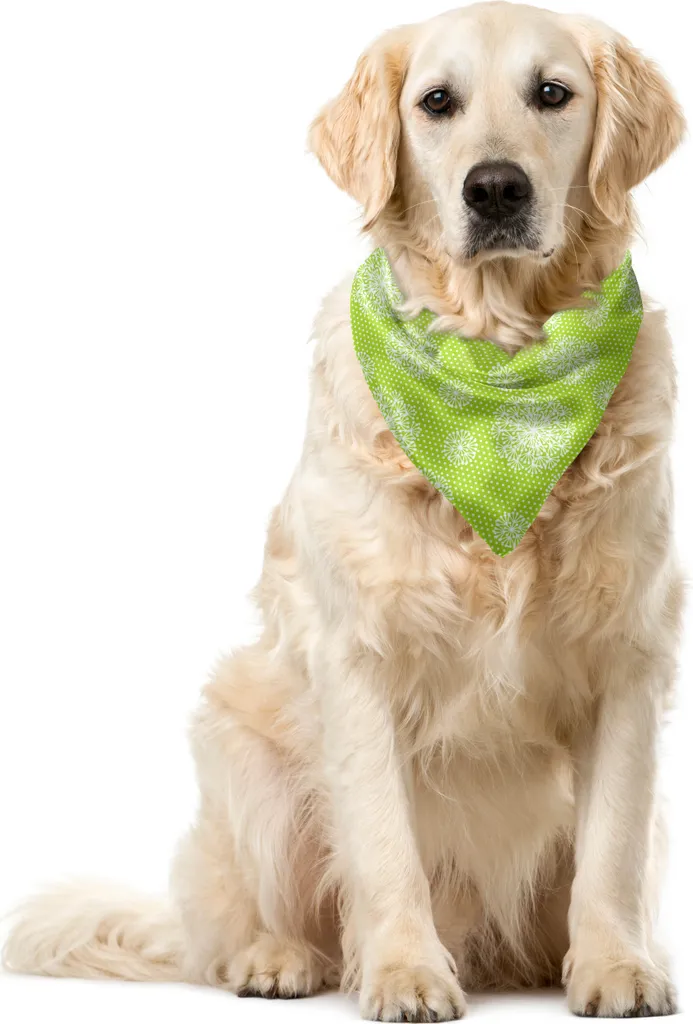 Bandana per Cani ABAKUHAUS Löwenzahn 55x55 cm - Verde Mela e Bianco
