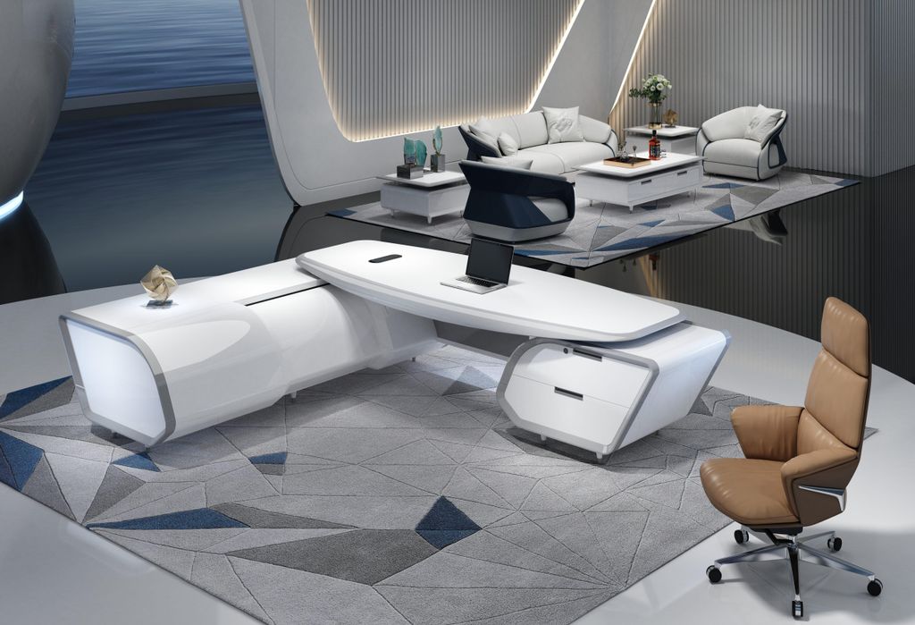 Platzsparender Eckschreibtisch 320×110×75 cm – große Arbeitsfläche