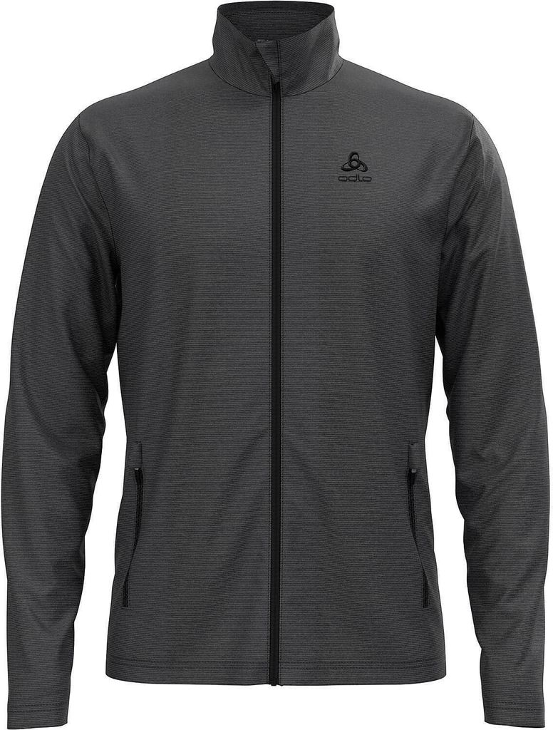 ODLO Mid layer full zip ROY SHALE GREY - BLACK STRIP SHALE GREY - BLACK STRIPES S