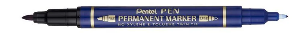 Pentel N75W-CE Marqueur Bleu Permanent avec Encre Résistante et Durable
