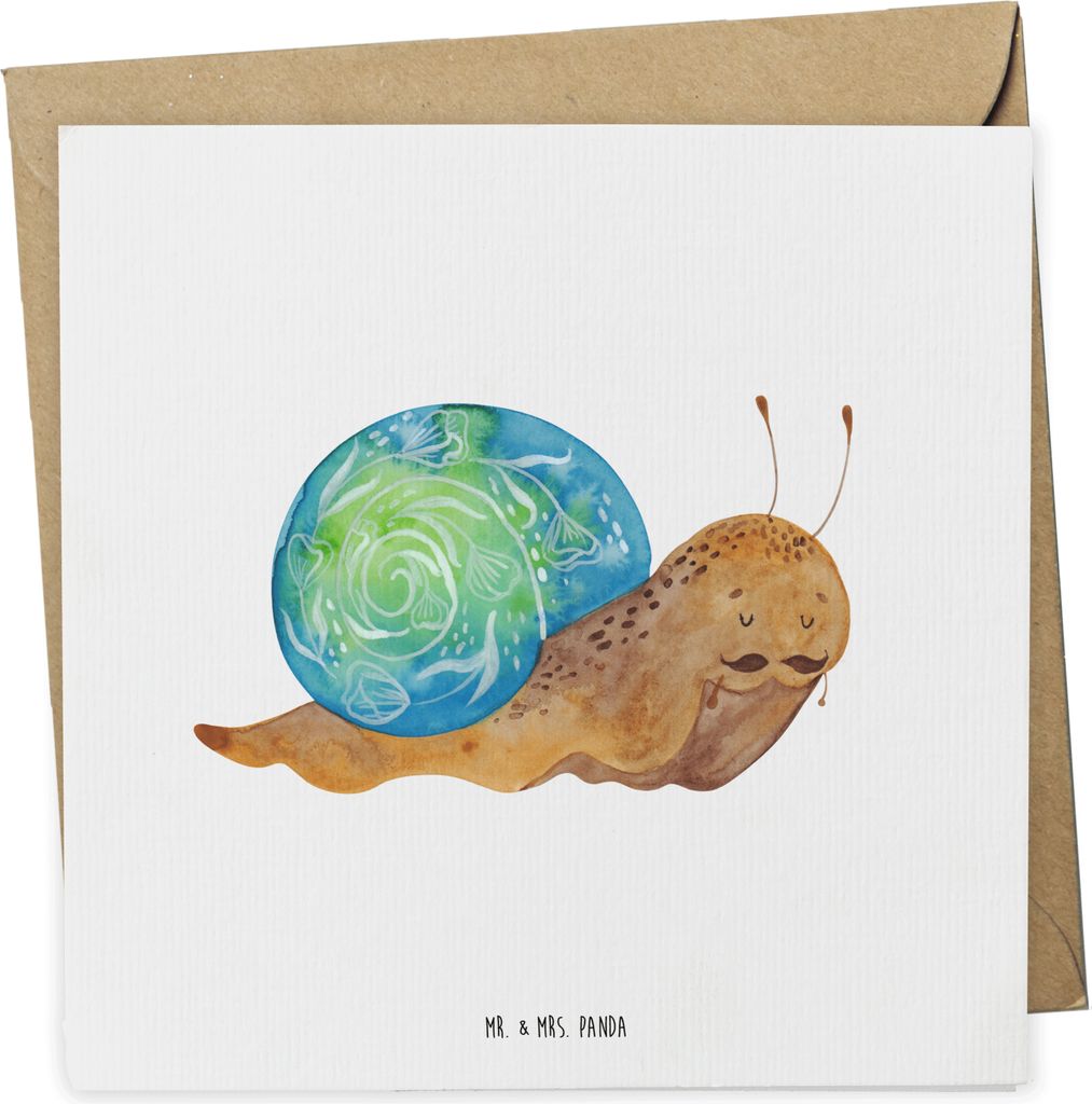 Mr. & Mrs. Panda Glückwunschkarte Schnecke Sir - Weiß - Geschenk, Lebenseinstellung, anlasskarte, Schnecken, doppelkarte, Motivation, Klappkarte,...