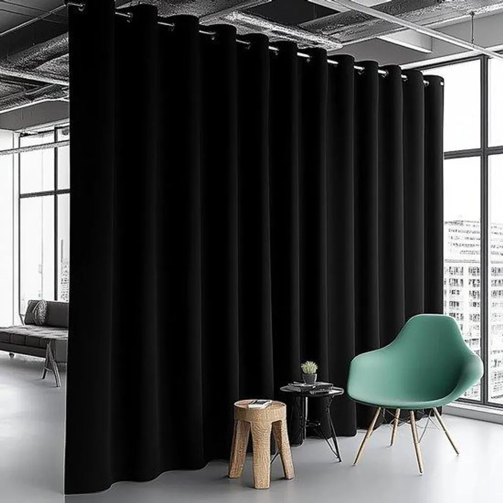 Rideau acoustique pour studio et bureau - Isolation phonique polyester