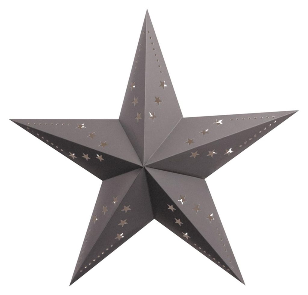 Graue Stern-Laterne aus Pappe 30 cm zum Aufhängen - Einheitsgröße