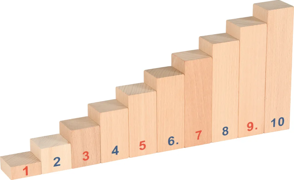 Apprendre à compter facilement avec l'escalier numérique en bois