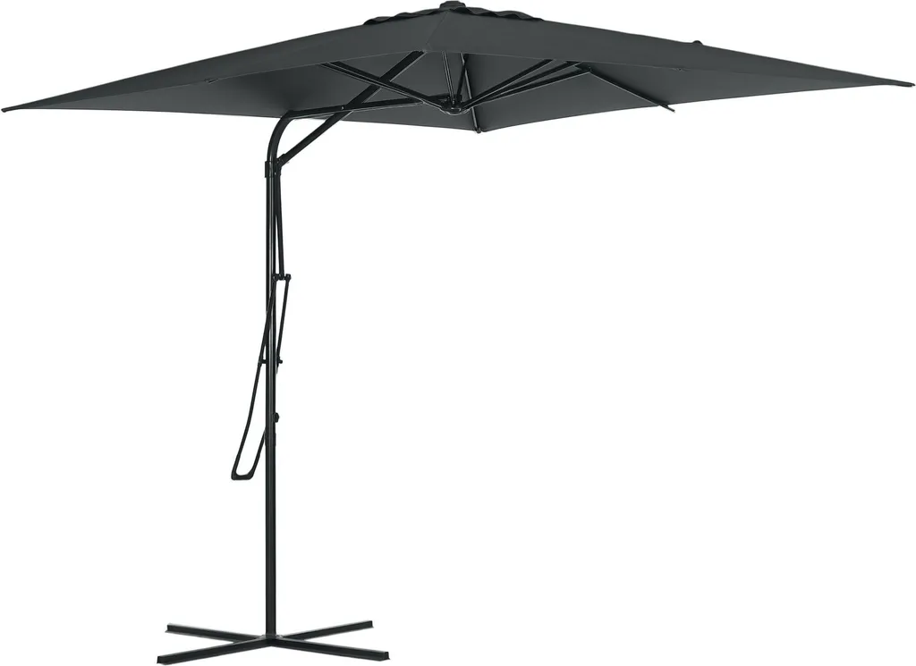 Grand parasol de jardin déporté carré 250x250 cm pour terrasse et patio