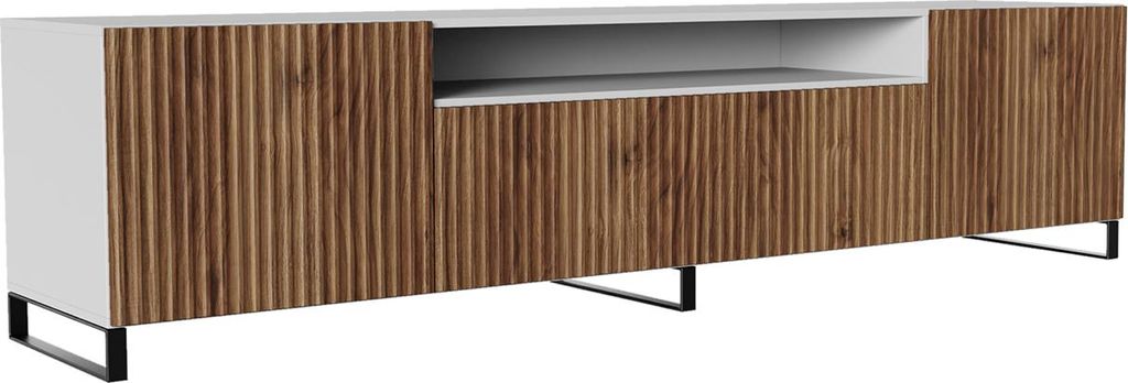 MEBLINI TV-Schrank 200cm Lang - Fernsehschrank - TV Lowboard Industrial - Unterschrank für Fernseher - TV-Unterschrank - TV-Schrank - NOEMI - 200x...