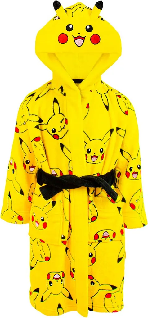 Peignoir Pokémon pour Enfant avec Capuche et Poche Avant Jaune Taille 110