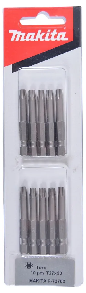 Makita P-72702 Lot de 10 embouts de vissage Torx T27 x 50 mm