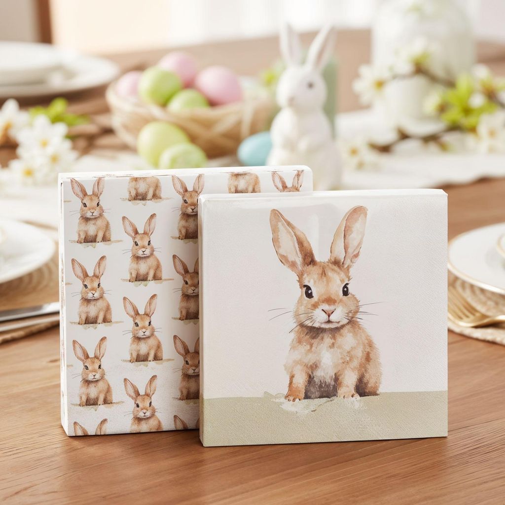 Servietten Ostern 40 Stück Hase Osterhase Osterdeko Papiertücher Set Tischdeko