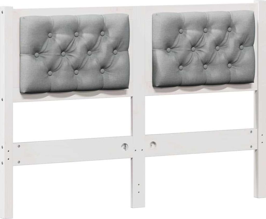 vidaXL Kopfteil Sonstiges Weiß und Hellgrau 135 cm Massivholz Kiefer