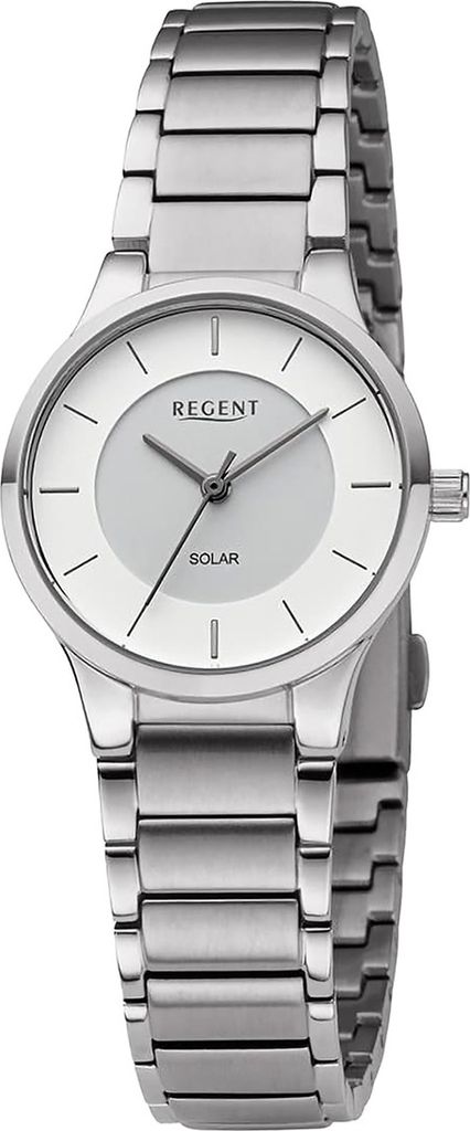 Regent Metall Damen Uhr Armbanduhr Quarz silber Metallarmband D2URBA728