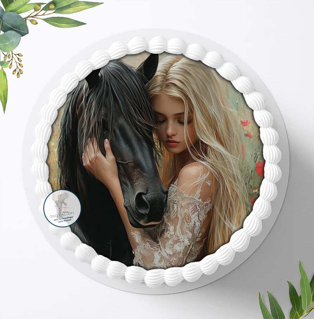 Für die Geburtstags Torte ein Tortenaufleger, Zuckerbild mit dem Motiv: Prinzessin, Essbares Foto für Torten, Fondant, Ø 20cm, 2095z