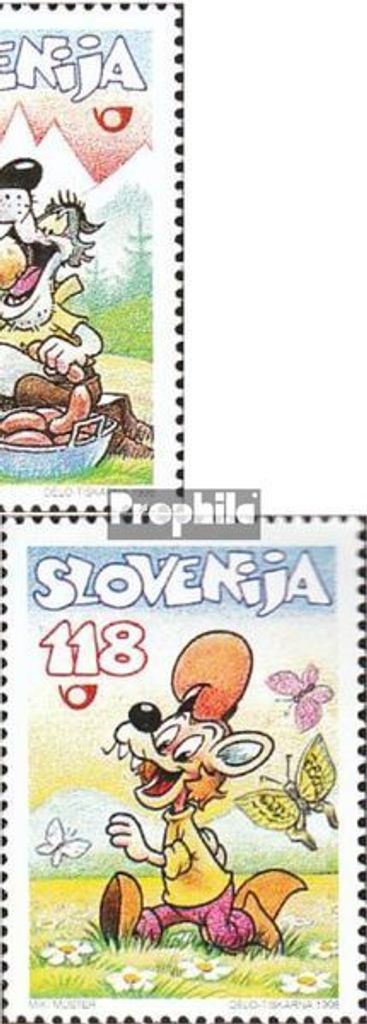 Briefmarken Slowenien 1998 Mi 220-222 (kompl.Ausg.) mit 221II aus Block 6 postfrisch Comicfiguren