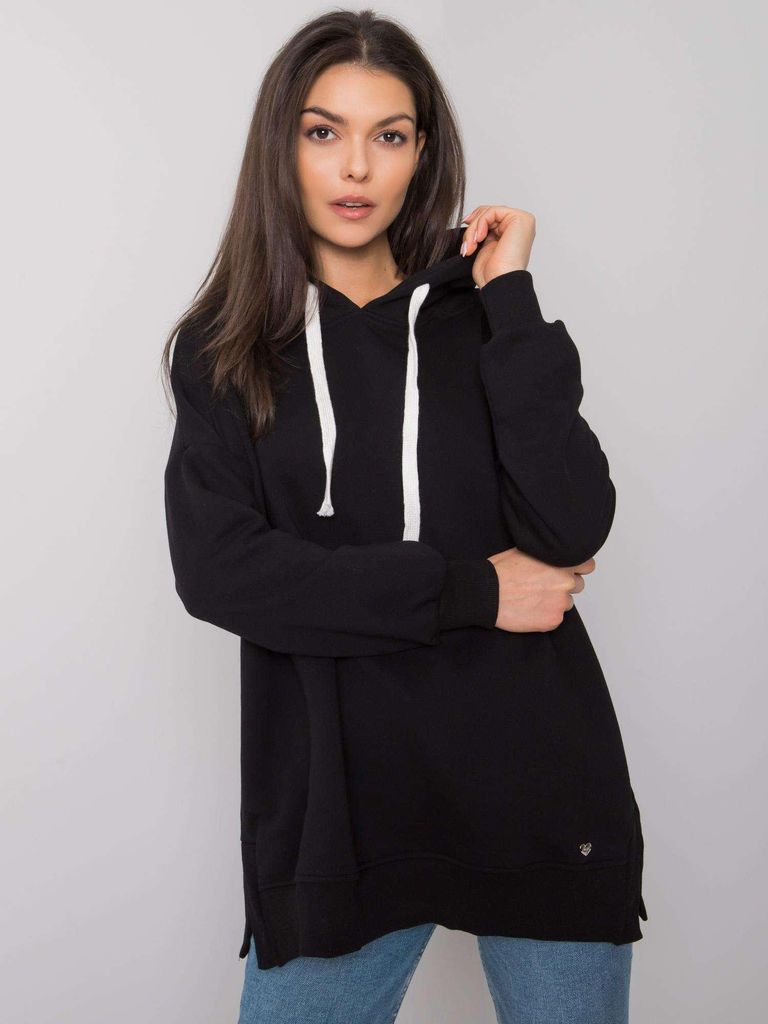 Basic Feel Good Langes Sweatshirt für Damen Einwen schwarz L/XL