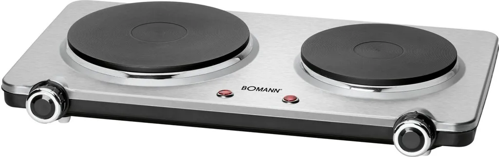 Plaque de Cuisson Portable Double Inox pour Camping et Studio 2500W