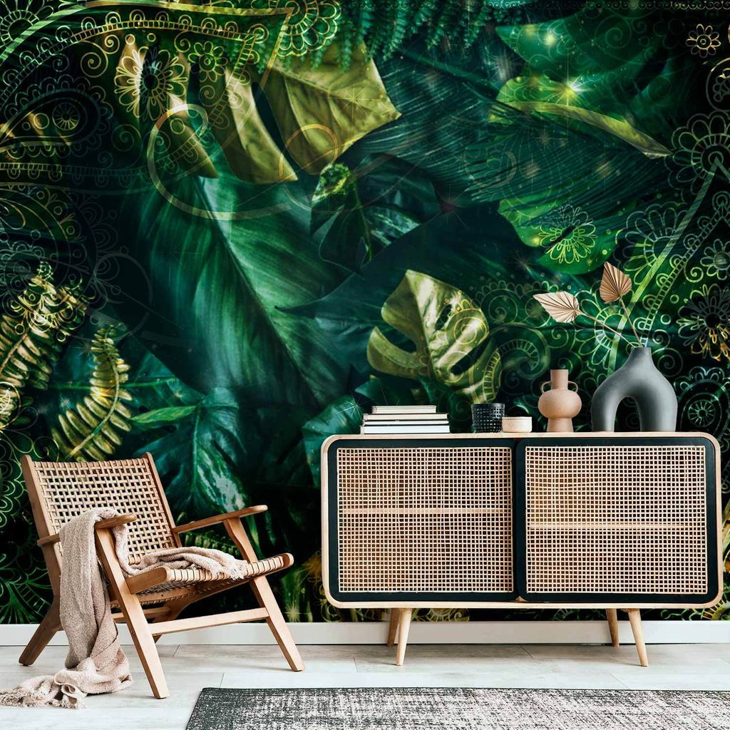 Vlies Fototapete - Emerald Jungle 450x315 cm Blätter b-C-0880-a-a
