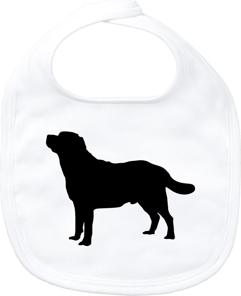 Huuraa Baby Lätzchen Labrador Retriever Silhouette White Klettverschluss Baumwolle Latz Geschenkidee