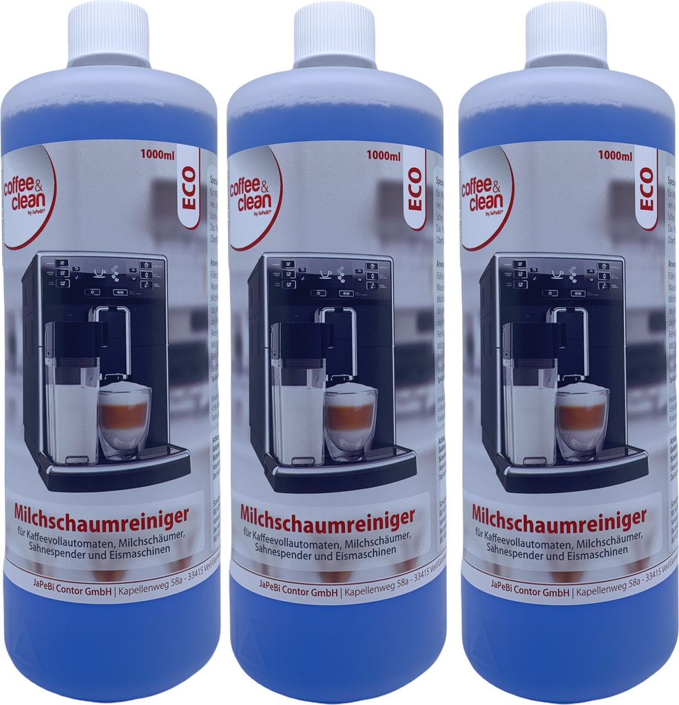 3x 1L Milchschaumreiniger Coffee&Clean by JaPeBi ECO, Produktbild 