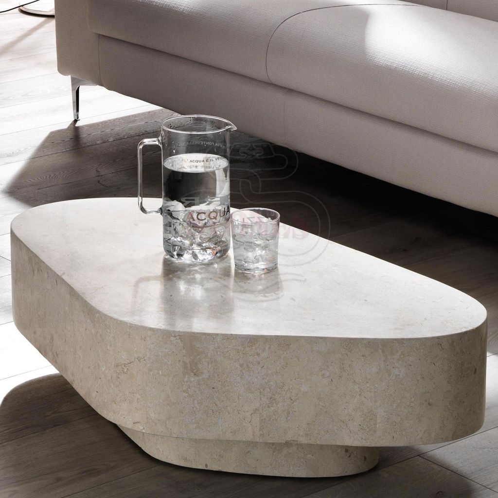 Trapezio - Couchtisch (100 x 52 x 28 h) aus beigem Produktbild 