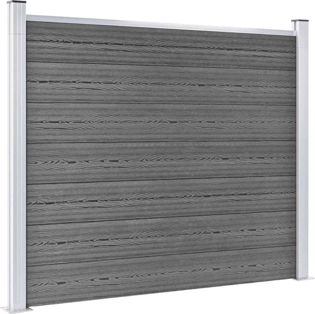vidaXL Zaunelement WPC 180x146 cm Grau Zdjęcie produktu 