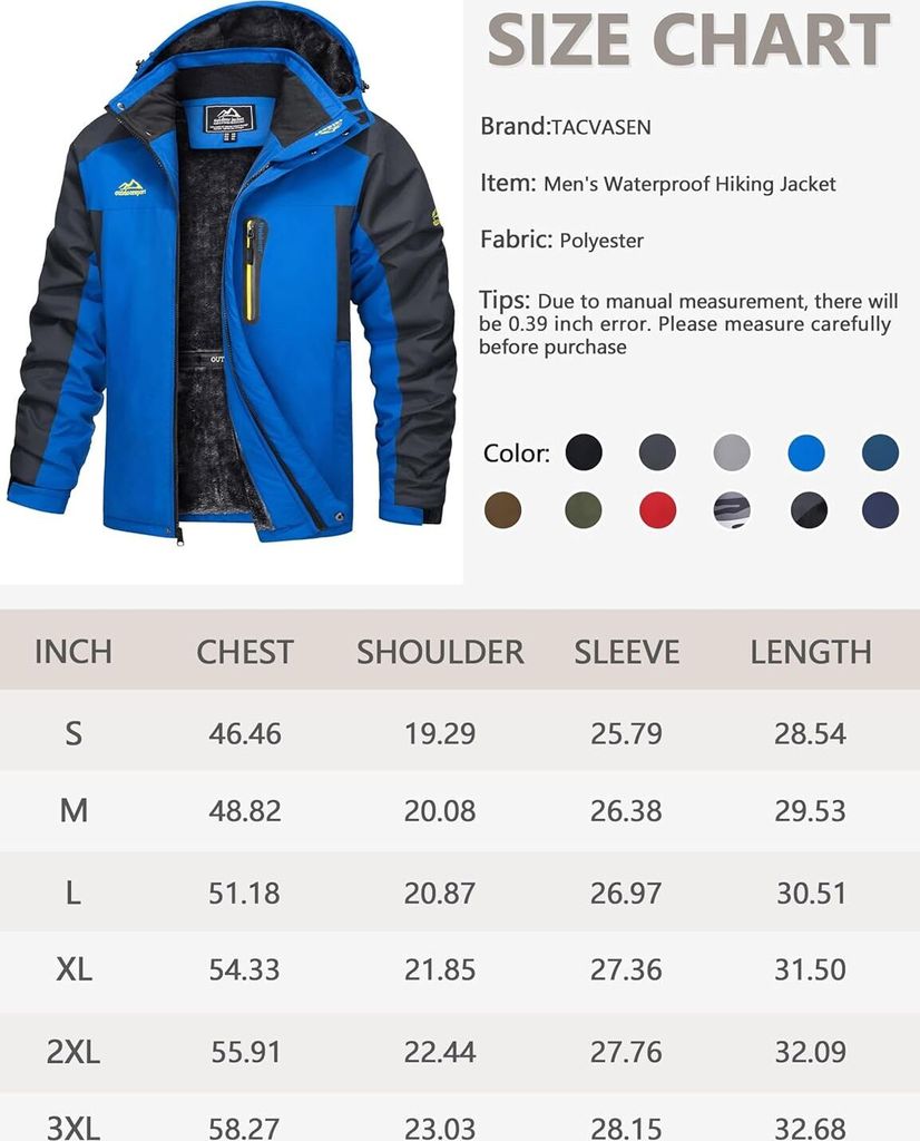 Warme Herren-Skijacke, gefütterte Winterjacke, wasserdichte Produktbild 2