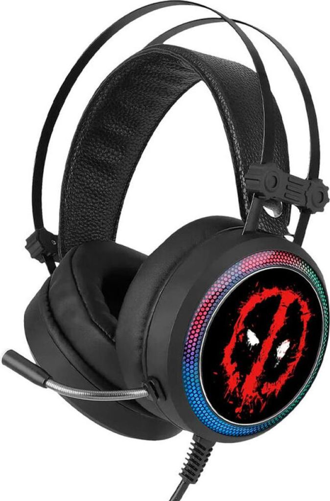 ERT GROUP Gaming Headset, LED-Headset mit verstellbarem Kopfbügel Modell Marvel Original & Offiziell lizenziert Deadpool 001