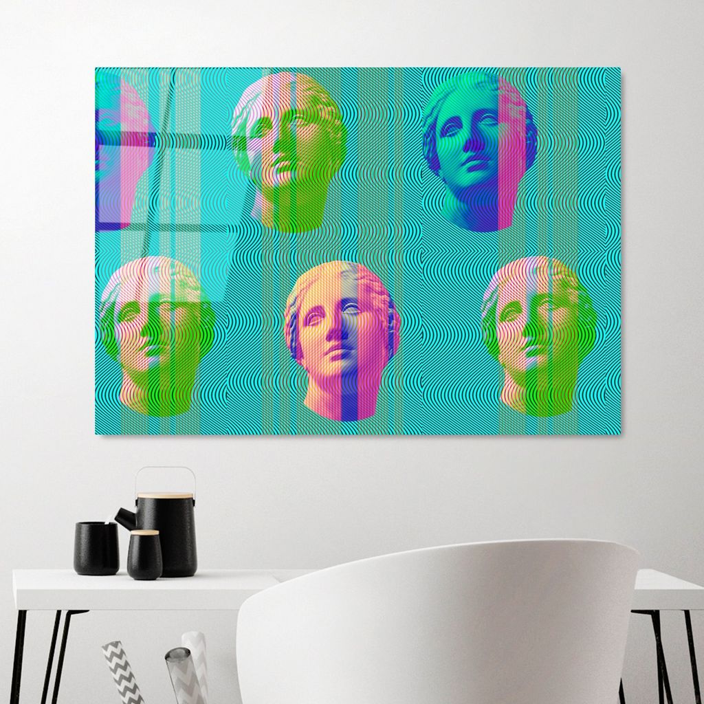 Wallity, UV-756 70 x 100, Dekorative Malerei aus gehärtetem Glas, Mehrfarbig, 100 % gehärtetes Glas, 70 x 100 cm