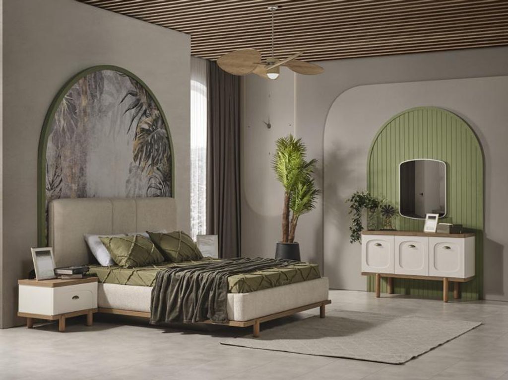 Schlafzimmer Sets Komplette Einrichtung Nachttische Bett Kleiderschrank 4tlg.