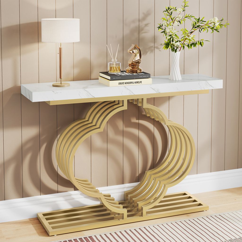 Tribesigns Zlatý konzolový stolík, 105 x 30 x80 cm Moderný Obrázok produktu 1
