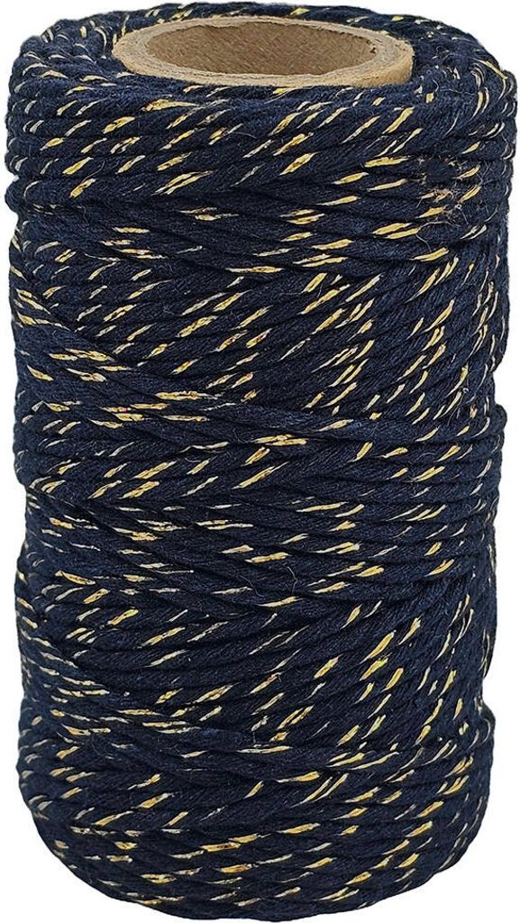 Makramee-Baumwollkordel Makrameegarn Bastelgarnl Baumwoll 2mm Goldgranat - 50m