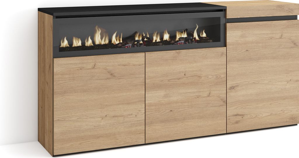 COZY Credenza, Mobile, Cucina, 150x35x75cm, 3 Porte, Camino Immagine del prodotto 
