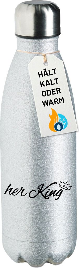 Huuraa Trinkflasche her King Krone 500ml Silver Edelstahl Wasserflasche Trinkflasche Geschenkidee