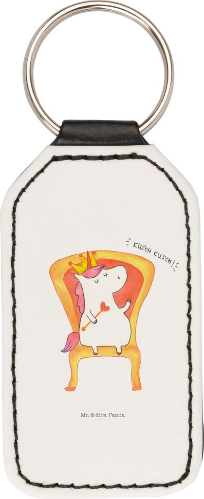 Mr. & Mrs. Panda Schlüsselanhänger Einhorn König - Weiß - Geschenk, anhänger für schlüssel, Unicorn, Bundeskanzler, Krone, Prinzessin, Einh...