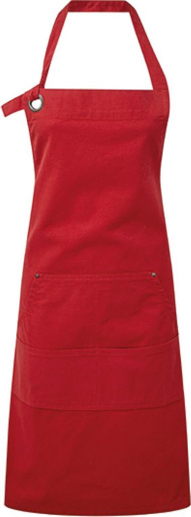 Premier Workwear PR137 | Latzschürze Calibre Heavy Baumwolle Canvas Pocket Apron, - Farbe: Red (ca. Pantone 201C) - Größe: 72 x 86 cm