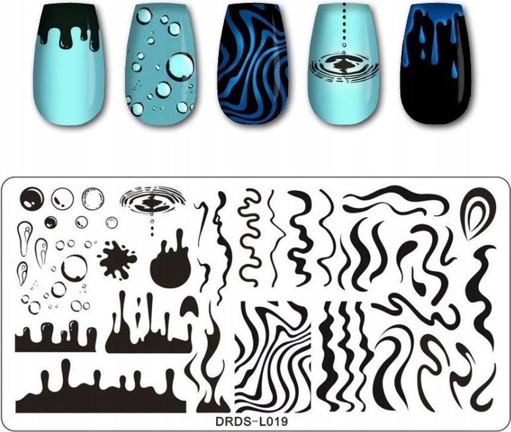Nailart-Stempelplatte DRDS-L019