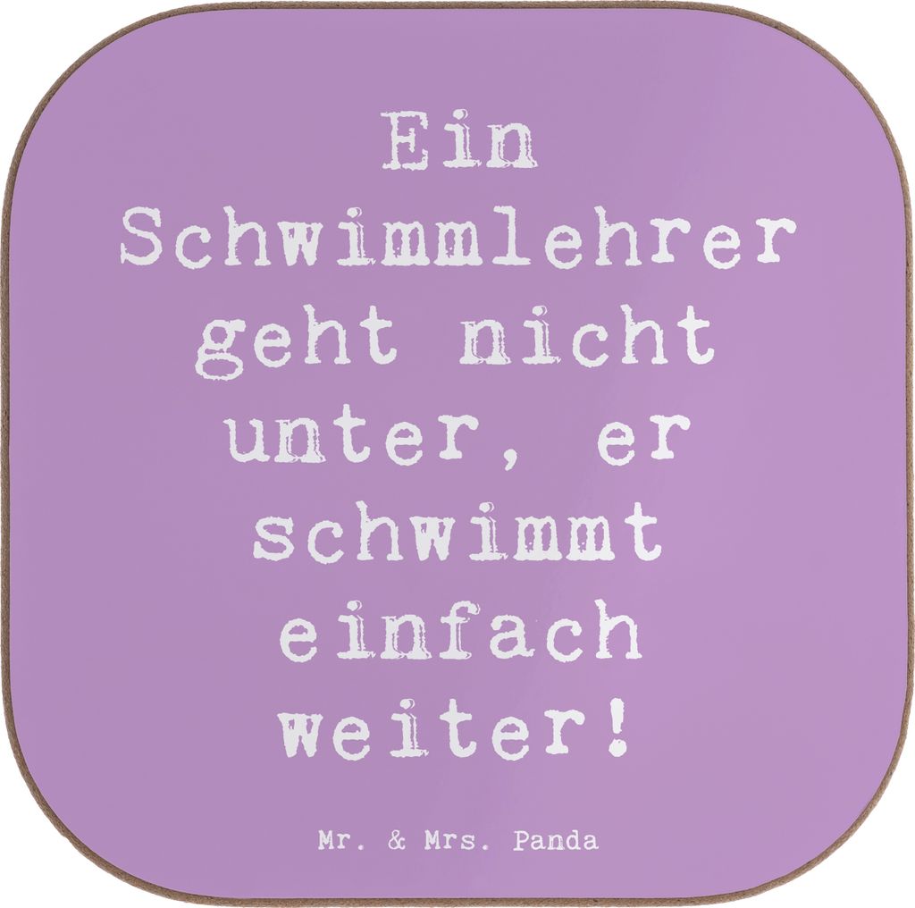 Mr. & Mrs. Panda Tischuntersetzer Spruch Schwimmlehrer Motivation - Lavendeltraum - Geschenk, Beruf, Lehrer, Arbeit, Berufe, Untersetzer Glas, Schw...