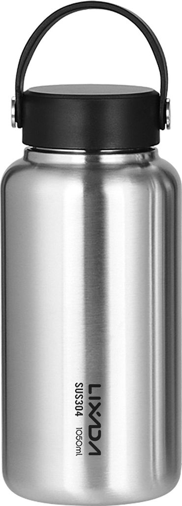LIXADA 1050 ml Edelstahl-Wasserflasche, auslaufsichere Sportflasche fuer Outdoor, Camping, Wandern