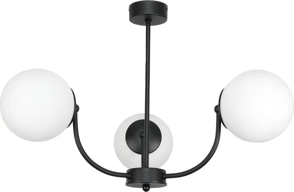 Suspension noire et lampe en verre blanc 15-152 ESTI LAB design chic