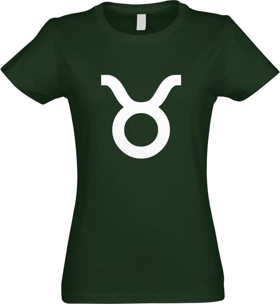 Kiwistar - T-Shirt tailliert - Damen - flaschengrün - Stier Sternzeichen - mit Motiv Bedruckt - Funshirt Design - Sport - Freizeit - Damen - S