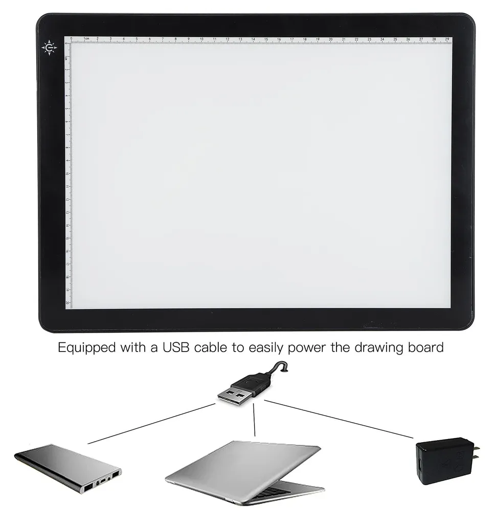 Tablette lumineuse pour décalquer et dessiner des graffitis USB réglable - 20