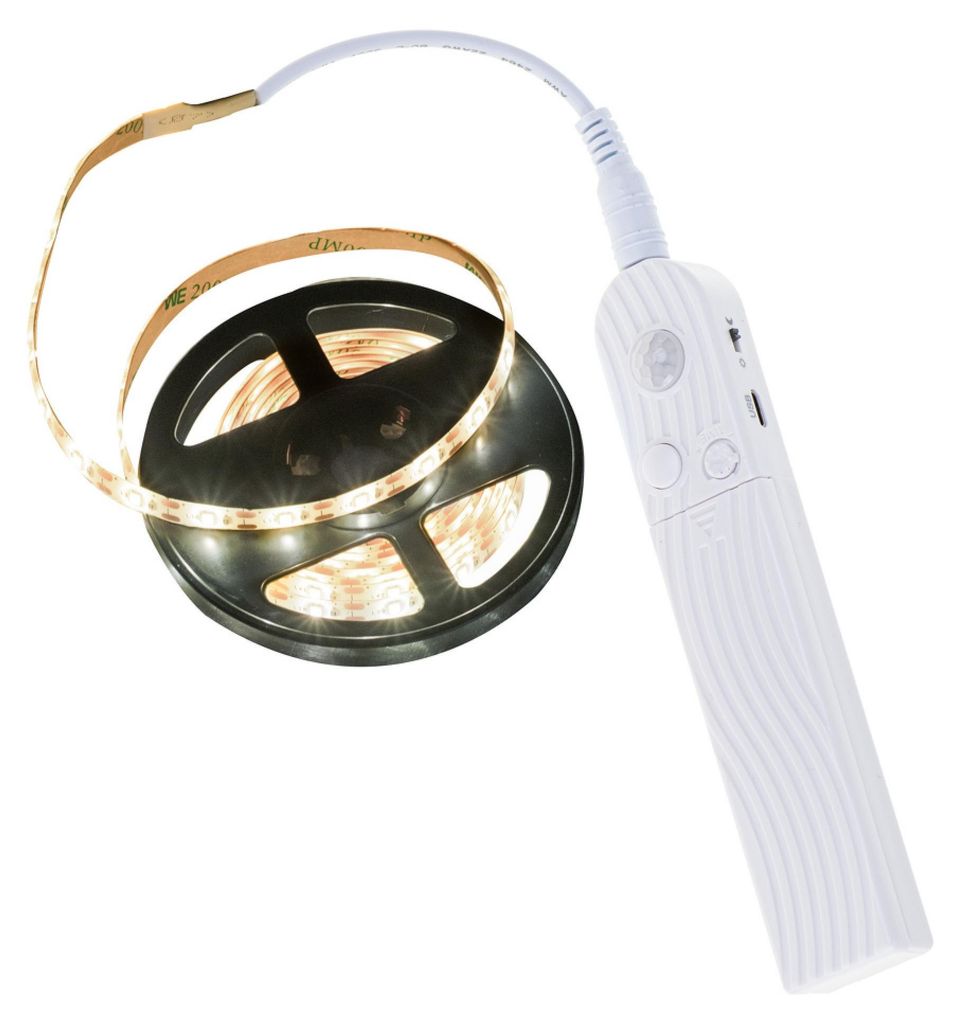 KIK KX4942 LED-strip met bewegingssensor, 2 meter, warm wit Productafbeelding 
