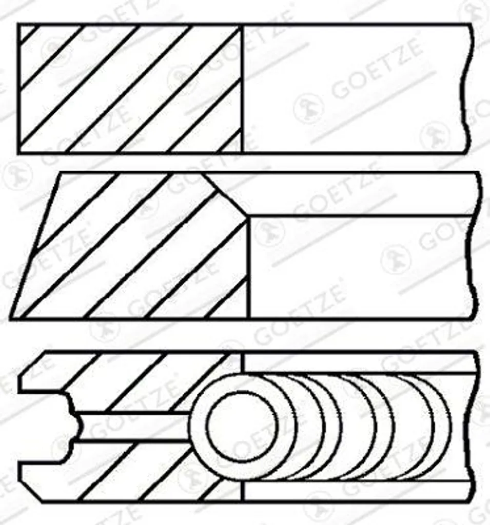 Segments de piston GOETZE ENGINE 08-405500-10 OE 270713 pour XK8 Xsara