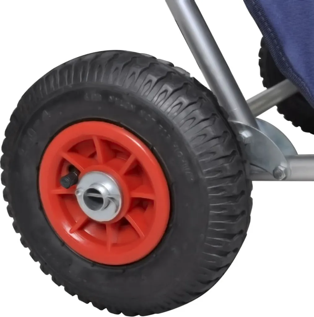 Chariot de plage à roulettes vidaXL - Chariot pliable portable bleu