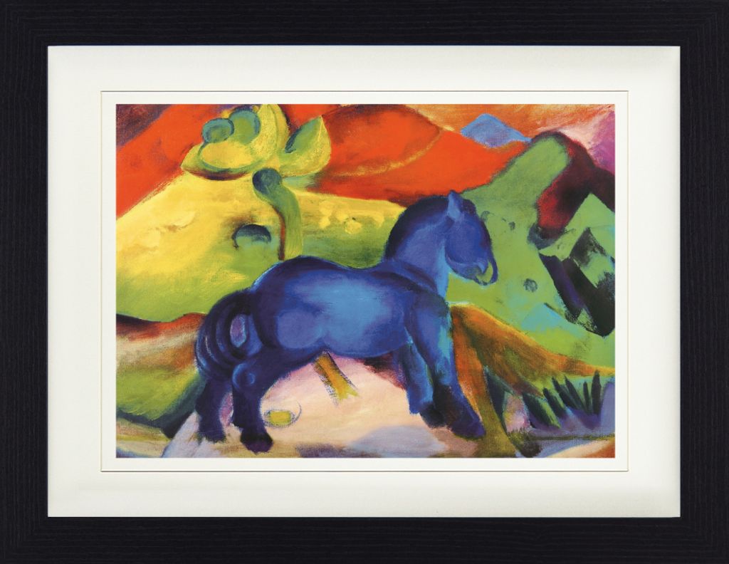 Franz Marc Gerahmtes Bild Mit Edlem Passepartout | Wand-Bilder | Im Bilderrahmen - Das Kleine Blaue Pferdchen, 1912 (30 x 40 cm)