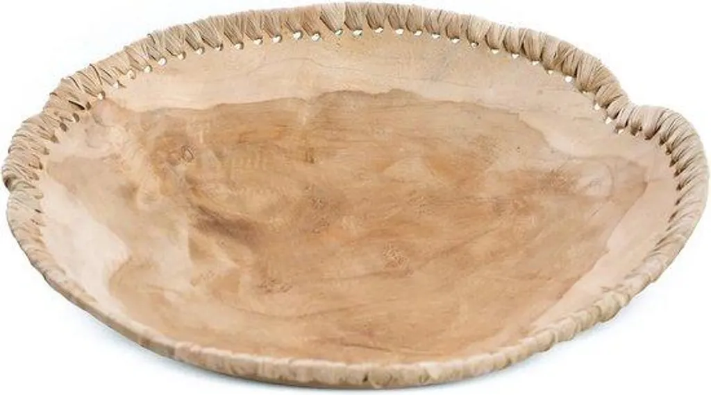 Grand Bol de Service en Bois 30 cm - Idéal pour Salades et Décoration