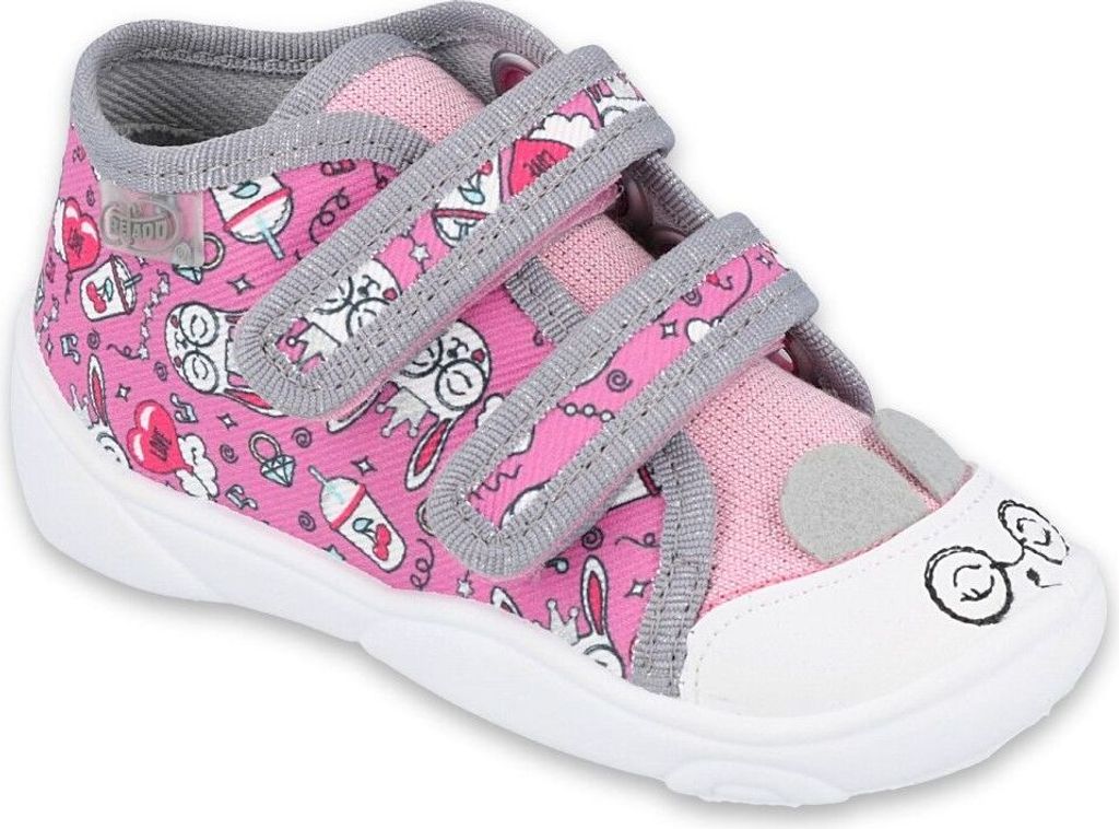 BEFADO Mädchen Sneakers Flexible Hase, Klettverschluss, Rosa 21