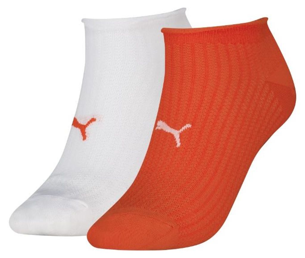 Damen Sneakersocken aus weicher Baumwolle - Rot - Weiß - 35-38 - 2 Paar