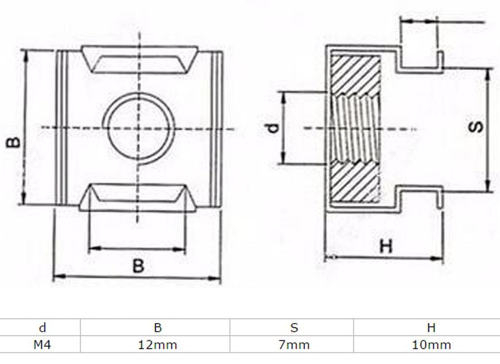 M4?x 0.7?mm Abstand 304?Edelstahl K?fig schwimmende Muttern 10?PCS fš¹r Serverschrank. de