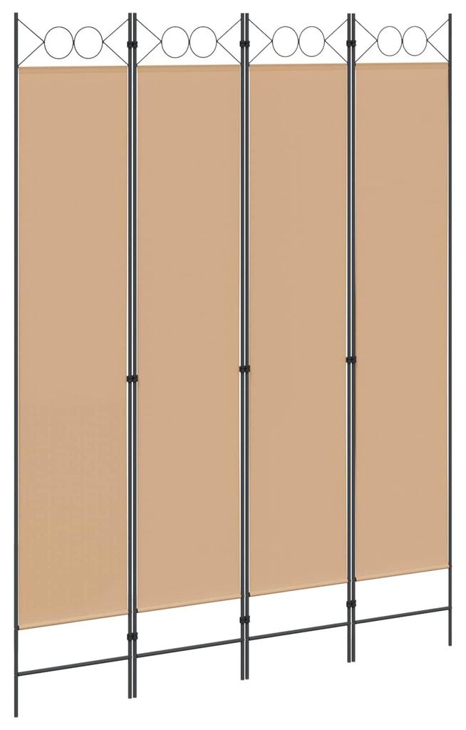 4-teiliger Raumteiler Beige 160 x 220 cm Stoff